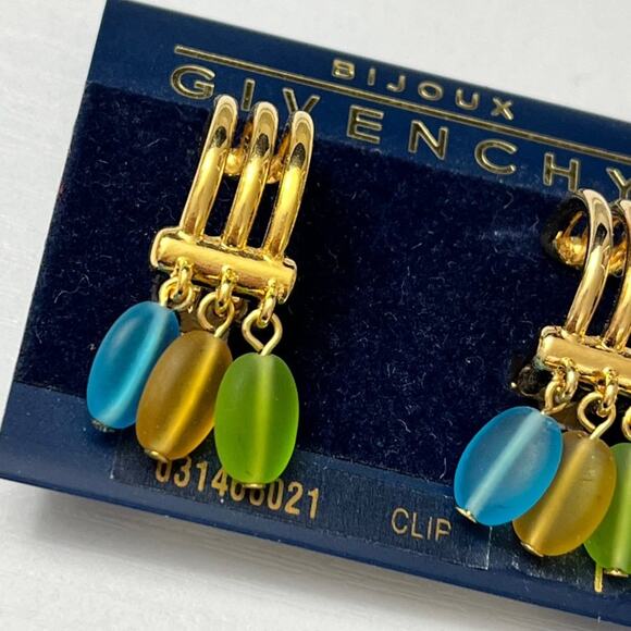 Givenchy Vintage Fringe Hoop Clip Earrings RARE - Picture 4 of 6